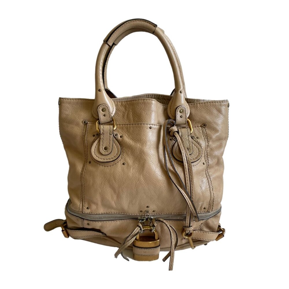 CHLOE LEATHER PADDINGTON SHOPPER TOTE HANDBAG
